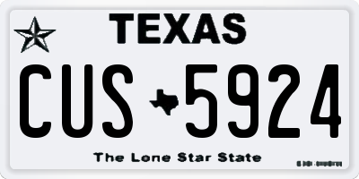 TX license plate CUS5924