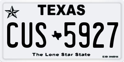 TX license plate CUS5927