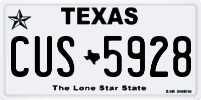 TX license plate CUS5928