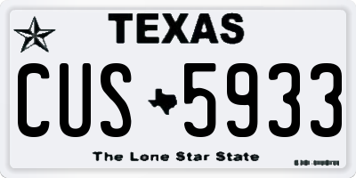TX license plate CUS5933
