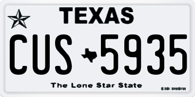 TX license plate CUS5935