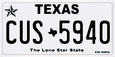 TX license plate CUS5940