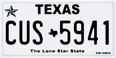 TX license plate CUS5941