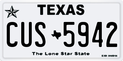 TX license plate CUS5942