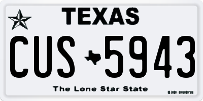 TX license plate CUS5943