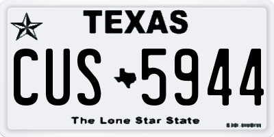 TX license plate CUS5944