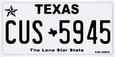 TX license plate CUS5945