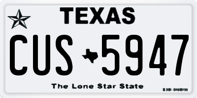 TX license plate CUS5947