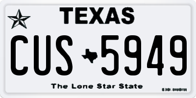 TX license plate CUS5949