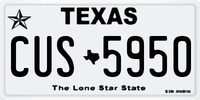 TX license plate CUS5950