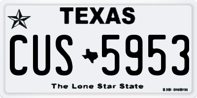 TX license plate CUS5953