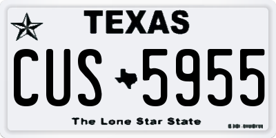 TX license plate CUS5955