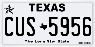 TX license plate CUS5956