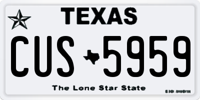 TX license plate CUS5959