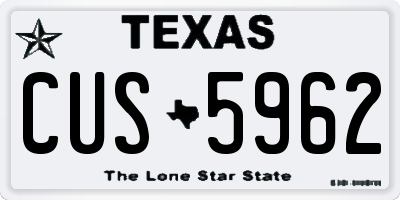 TX license plate CUS5962