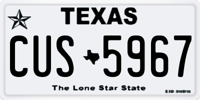 TX license plate CUS5967