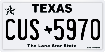 TX license plate CUS5970