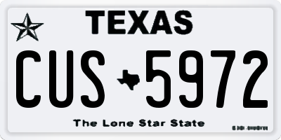 TX license plate CUS5972