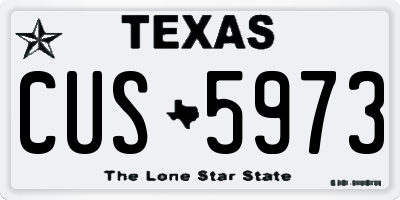 TX license plate CUS5973