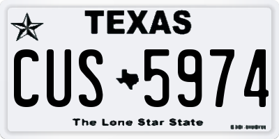 TX license plate CUS5974