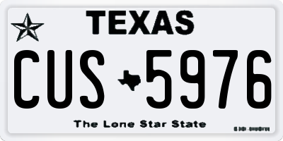 TX license plate CUS5976