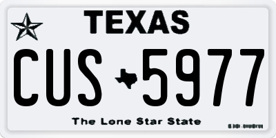 TX license plate CUS5977