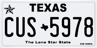 TX license plate CUS5978