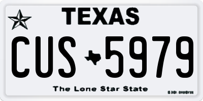 TX license plate CUS5979