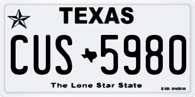 TX license plate CUS5980