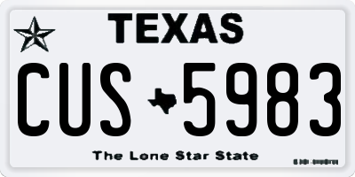 TX license plate CUS5983