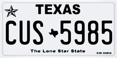 TX license plate CUS5985