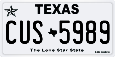 TX license plate CUS5989