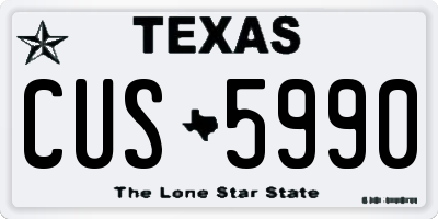 TX license plate CUS5990