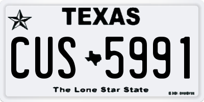TX license plate CUS5991