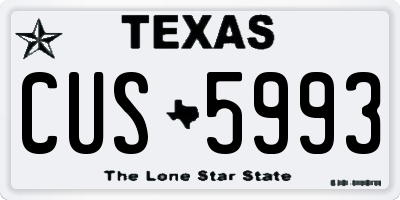 TX license plate CUS5993
