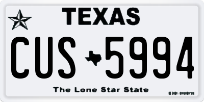 TX license plate CUS5994