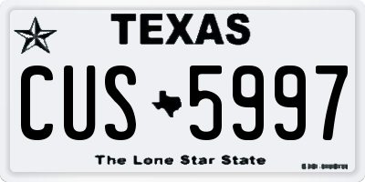 TX license plate CUS5997