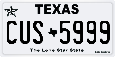 TX license plate CUS5999