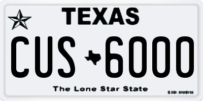 TX license plate CUS6000
