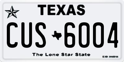 TX license plate CUS6004