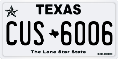 TX license plate CUS6006