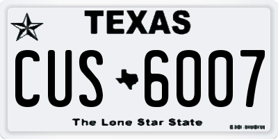 TX license plate CUS6007