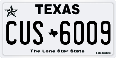 TX license plate CUS6009