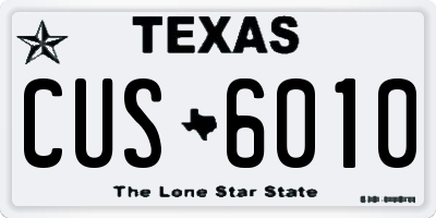 TX license plate CUS6010