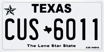 TX license plate CUS6011
