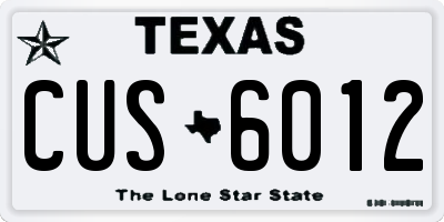 TX license plate CUS6012