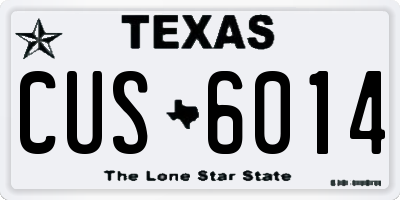 TX license plate CUS6014