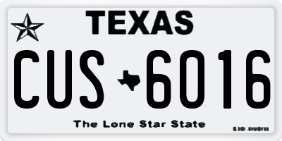 TX license plate CUS6016