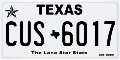 TX license plate CUS6017