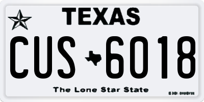 TX license plate CUS6018
